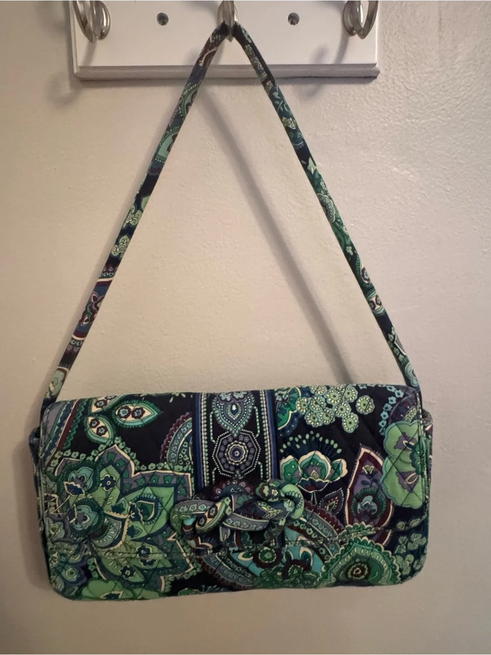 Vera Bradley Blue Rhapsody Knot Just a Clutch Shoulder Bag Retired 2009 Y2K